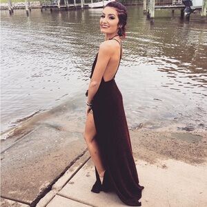 Sparkly Dark Red Long Formal Dress